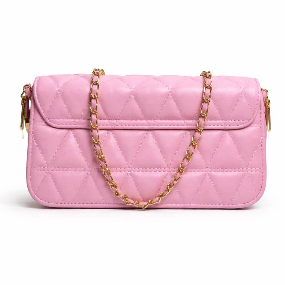 Chic Pink Quilted Chain Bag